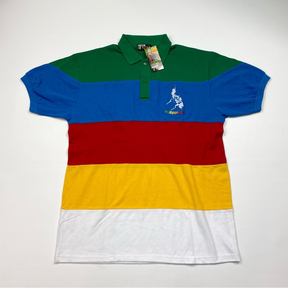 NEW! Men’s Justin Cariel Philippines S/S Collared Polo Shirt Size XL W/Tags